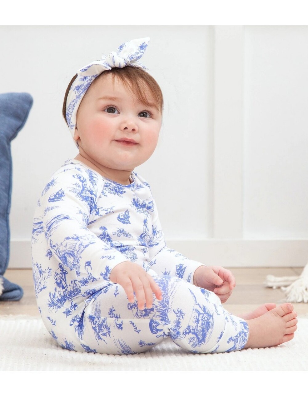 Tesa Babe 3-6m Toile De Jouy Bamboo Vintage Print On
